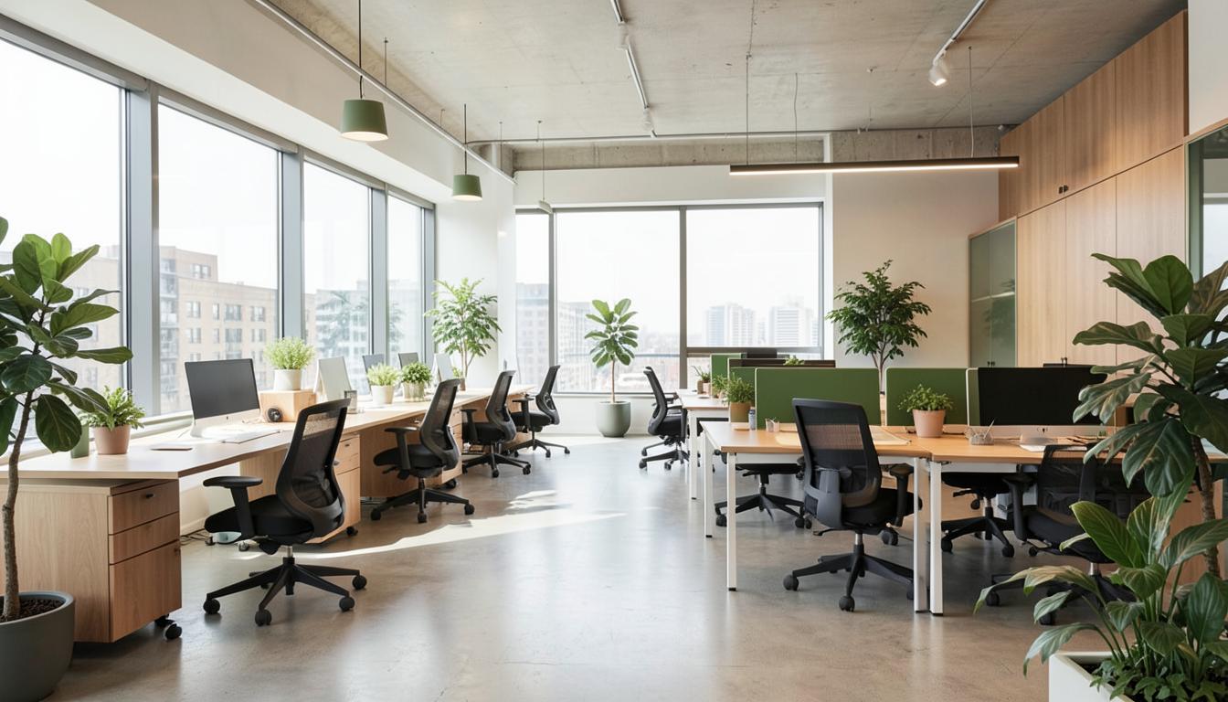 A bright coworking floor at The Reserve